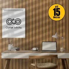 Papel de Parede PREMIUM 5 Metros x 45cm Madeira Ripado Autoadesivo Sala, Quarto, Escritório