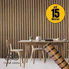Papel de Parede PREMIUM Rolo 5 Metros Autoadesivo 3D Madeira Ripado 5mx45cm