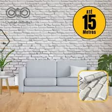 Papel de Parede Tijolinho Branco 3D Autoadesivo Premium Rolo 5m