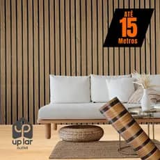 Papel de Parede PREMIUM Rolo 5 Metros Autoadesivo 3D Madeira Ripado 45cmx5m