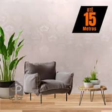Papel de Parede PREMIUM Colonial Alto Relevo Arebesco Bege Rolo 5m x 45cm Autocolante Sala Quarto