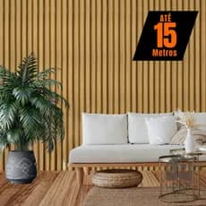 Papel de Parede Madeira Ripado Claro PREMIUM Autoadesivo Salas Quartos 5m x 45cm