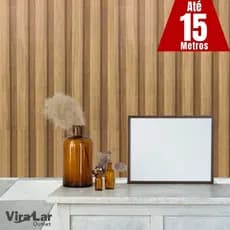 Papel de Parede Autoadesivo Madeirado Bege/Marrom – Textura Premium 5 Metros