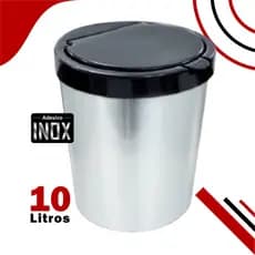 Lixeira Click Label 10 Litros Automática – Design Imita Inox para Banheiro