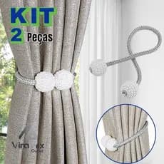 Kit 2 Peças Ímã Cinto De Cortina De Tecido Corda Imitação De Pérolas Fivela Livre De Volta Clipe