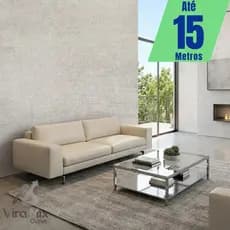 Papel de Parede 3D 5 Metros x 45cm Adesivo Autocolante Cimento Queimado Cinza Claro Sala, Banheiro, Cozinha