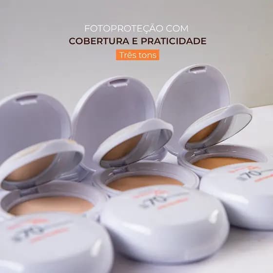 Filtro Solar em Pó Compacto FPS 70 Com Ácido Hialurônico e Vitamina E Odorata 6,5g