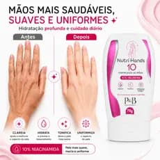 Creme Para Mãos Secas e Ásperas com 10% Niacinamida Ultra Hidratante 70g P&B Cosméticos Beauty