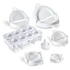 Kit Fábrica de Coxinhas 8 Coxinhas + 5 Formas de Pastel (PP ao GG) Plástico Resistente