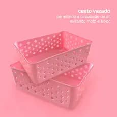 Cestinha Organizadora Empilháveis Multiuso – 19x14x6,5cm Cozinha, Armário, Banheiro