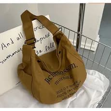 Bolsa Feminina Tecido Transversal Ombro Regulável Faculdade