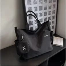 Bolsa crossbody cor sólida médio casual impermeável com chaveiro