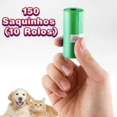 Kit Econômico Refil Cata Caca Pet – 150 Saquinhos Resistentes em 10 Rolos | Cores Variadas