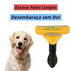 Escova Rasqueadeira G p/ Cães de Médio e Grande Porte – Ideal p/ Pelos Longos Remove Fácil e Sem Dor