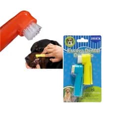 Escova de Dedo c/ Cerdas de Nylon e Silicone para Higiene Bucal de Cães e Gatos – Kit com 2 Unidades