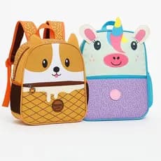 Mochila Infantil Feminina Unicórnio  ou Cachorrinho 13’’ – Escolar, Passeio, Fofo e Resistente