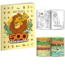 Livro 500 Adesivos e Para Colorir personagens 36 Páginas 28x21,5cm Infantil