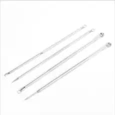 Kit Extrator de Cravos e Espinhas 4 Peças Profissional Aço Inox Removedor de Acne Limpeza de Pele c