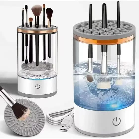 Limpador Pincel Esponja Maquiagem Elétrico USB Automático Recarregável Lava Seca Armazenamento
