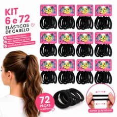 KiT 6 e 72 Elástico de Cabelo Feminino Xuxinha Rabicó de Cabelo