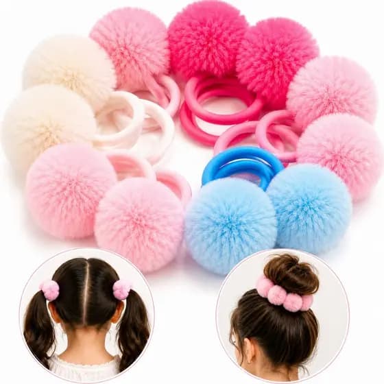Kit 10/20 Xuxinhas Pelúcia Fofa Colorida Para Cabelo Feminino