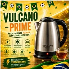 Chaleira Elétrica Inox 1,8L 1500W 220V Vulcano Prime Café Chá Ferve Água Rápido