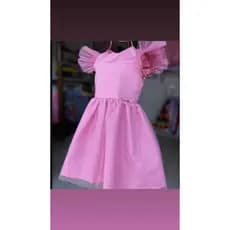 vestido infantil tule na manga rosa bebê