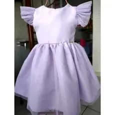 vestido infantil tule na manga lilas