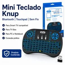 Mini Teclado Knup Bluetooth Sem Fio Touchpad USB Smart TV PC