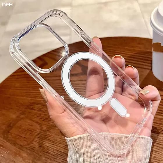Capa Magsafe Transparente Compativel com iphone 15 14 13 12 11 16 Pro MAX