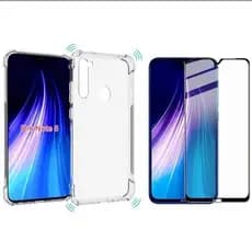 Kit Capa Anti Impacto Transparente + Película 3d (NOTE 7NOTE 8 9/9S/NOTE 12 PRO/NOTE 10/7/8 LITE/REDMI 9/MI 9LITE/9A/9C)