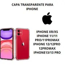 Capa transparente para iphone XR/11/11PRO/11PROMAX/12/12PRO/12PROMAX/13/13PRO