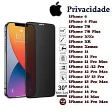 Película Privacidade 3D Anti Spy PARA Todo iPhone 6/7/8/6PLUS/7PLUS/XS/XR/XSMA/11/12/13/14