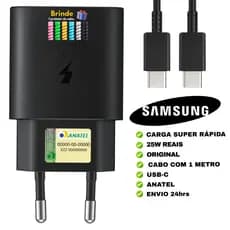 (ORIGINAL) Carregador Original Samsung 25w Super Turbo S26 S20 S21 S22 S23 S24 S25