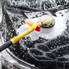 Escova Rotativa Para Lavar Carro Com Spray Espuma Integrada Cabo Ajustável Mangueira