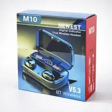 Fone de Ouvido Sem Fio M10 TWS Bluetooth 5.3 Display LED Touch Cancelamento de Ruído À Prova D’água