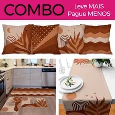 COMBO: KIT DE 4 CAPAS PARA ALMOFADA + KIT DE 3 TAPETES PARA COZINHA + TRILHO DE MESA 009