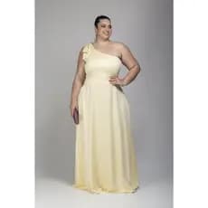 Vestido Longo Plus Size Festa Feminino Casamento Madrinha De Um Ombro Só Laço G1 g2 g3