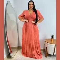 Vestido Feminino  Festa Plus Size Longo Tule Brilho Madrinha Oferta G1 G2 G3
