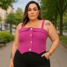 Cropped Feminino Plus Size Luxuoso Confortável E Elegante