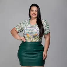 Blusa Do Brasil Plus Size Tule Estampadas Femininas Elegante