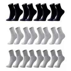 12 Pares Meias Masculino Cano Alto Confortável Resistente