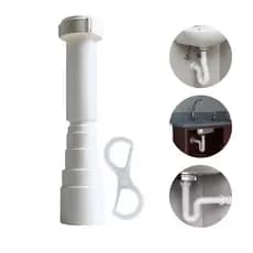 Sifão Universal Sanfonado Flexível Tubo Pia Cozinha Banheiro Lavatórios Tanques 66cm Branco Tigre
