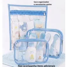 Kit Organizador Maternidade Viagens Transparente – 3 Peças