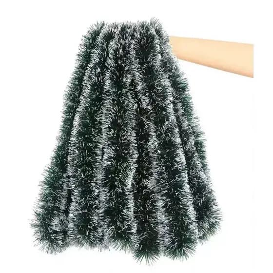 kit de 12 metros de Pluma de Natal Luxo Grosso festão natalino Nevado