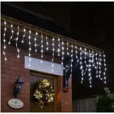 Cascata de Led 8 Funções 2,3 Metros 100Leds 110V/127V Decoração Natalina Luzes Pisca Led Natal Iluminação