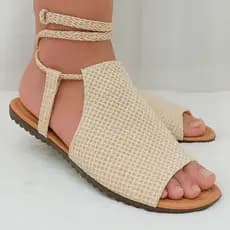 Sandália Feminina Rasteirinha de AMARRAR Rasteira Confortável LEVE Fácil de Calçar na Moda pra Você