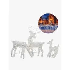 Kit 3 Renas De Natal Iluminadas LED Decoração Jardim Externa