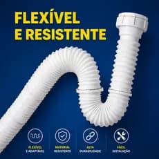 Sifão Universal Flexível Tigre para Pia, Cozinha, Tanque, Lavatório