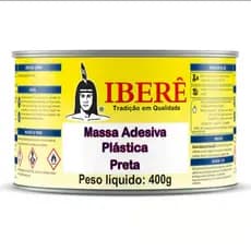 Massa adesiva plástica 400g IBERÊ. Preta, Branca e Cinza